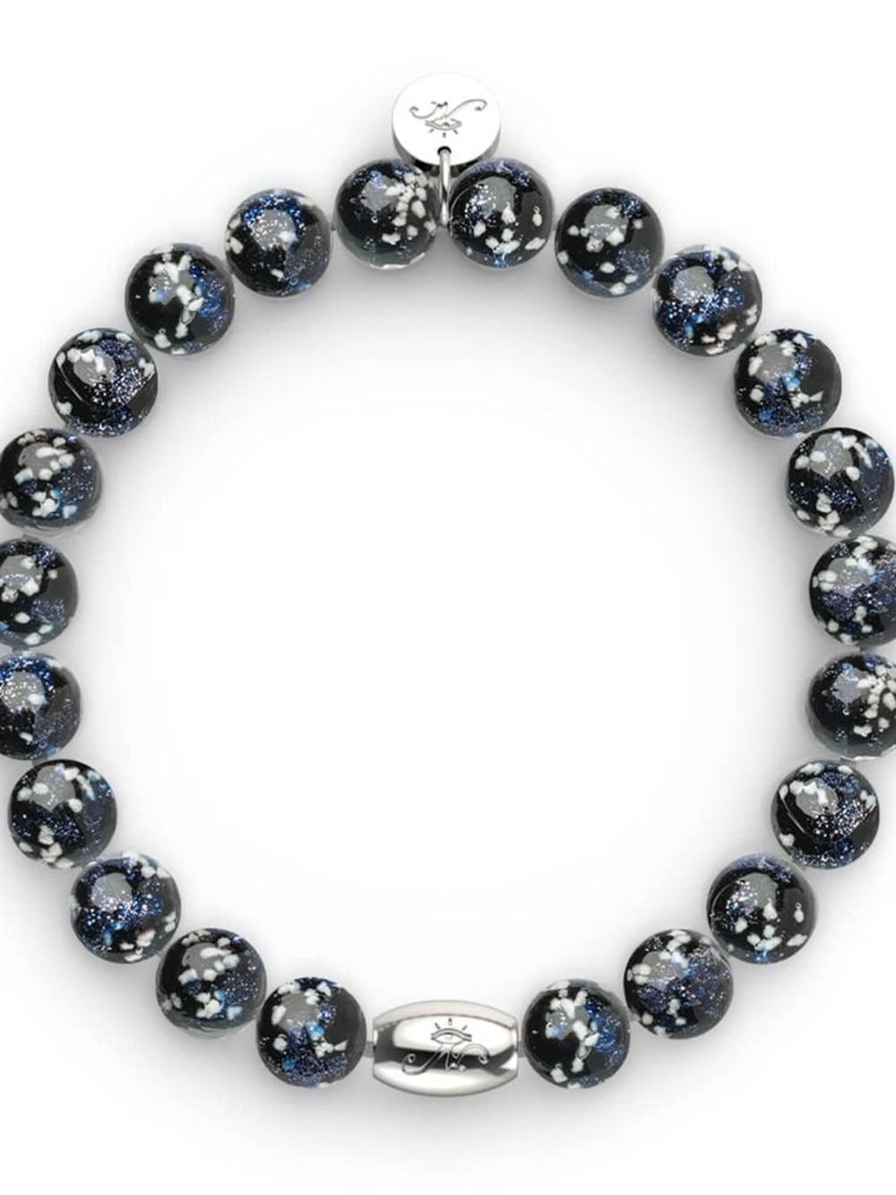 🆕️ NOGU Pitch Black .925 Sterling Silver Firefly Glass Bracelet
